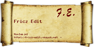 Fricz Edit névjegykártya